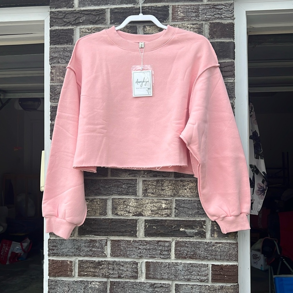 Cropped pink hoodie
